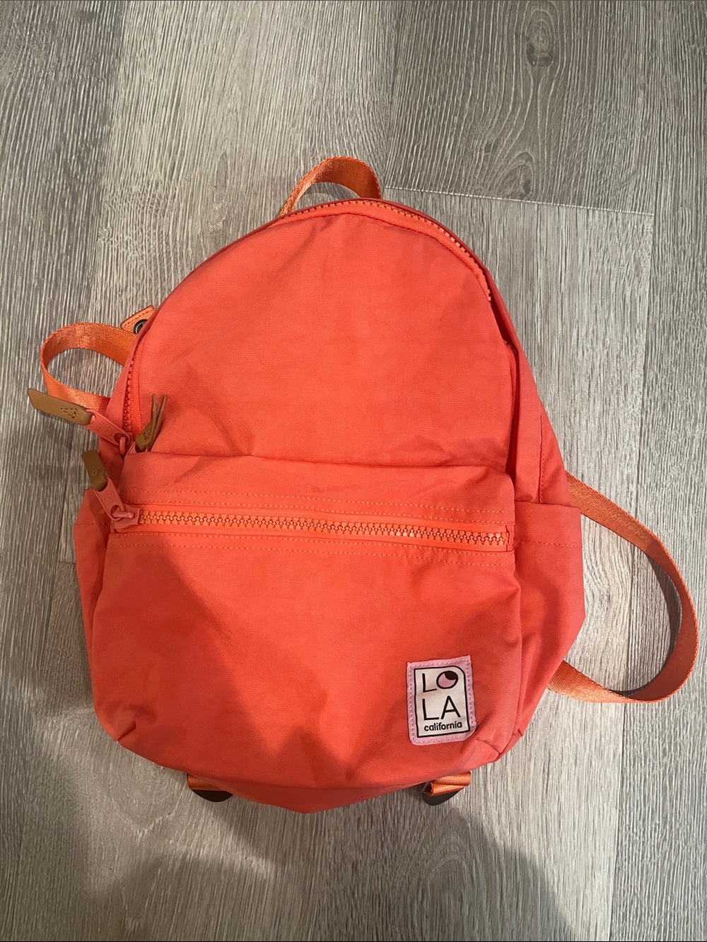 lola Kids Orange Backpack with Front Pocket